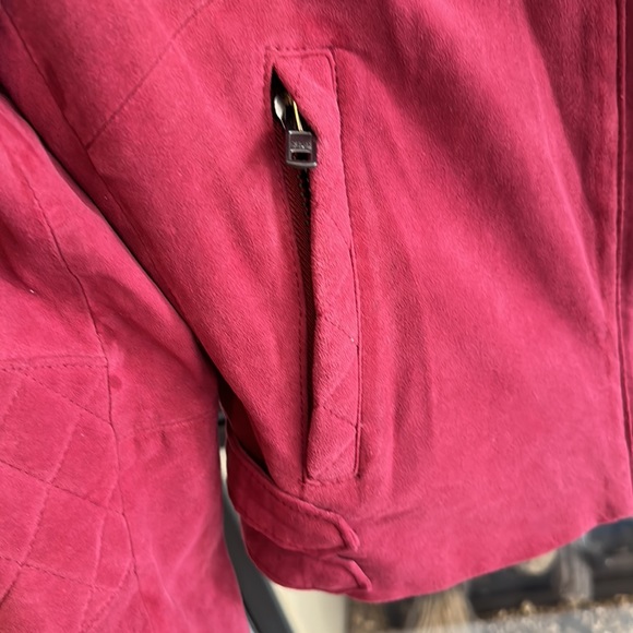 Joe’s Jeans leather Moto jacket XS designer leather suede burgundy - Picture 10 of 17